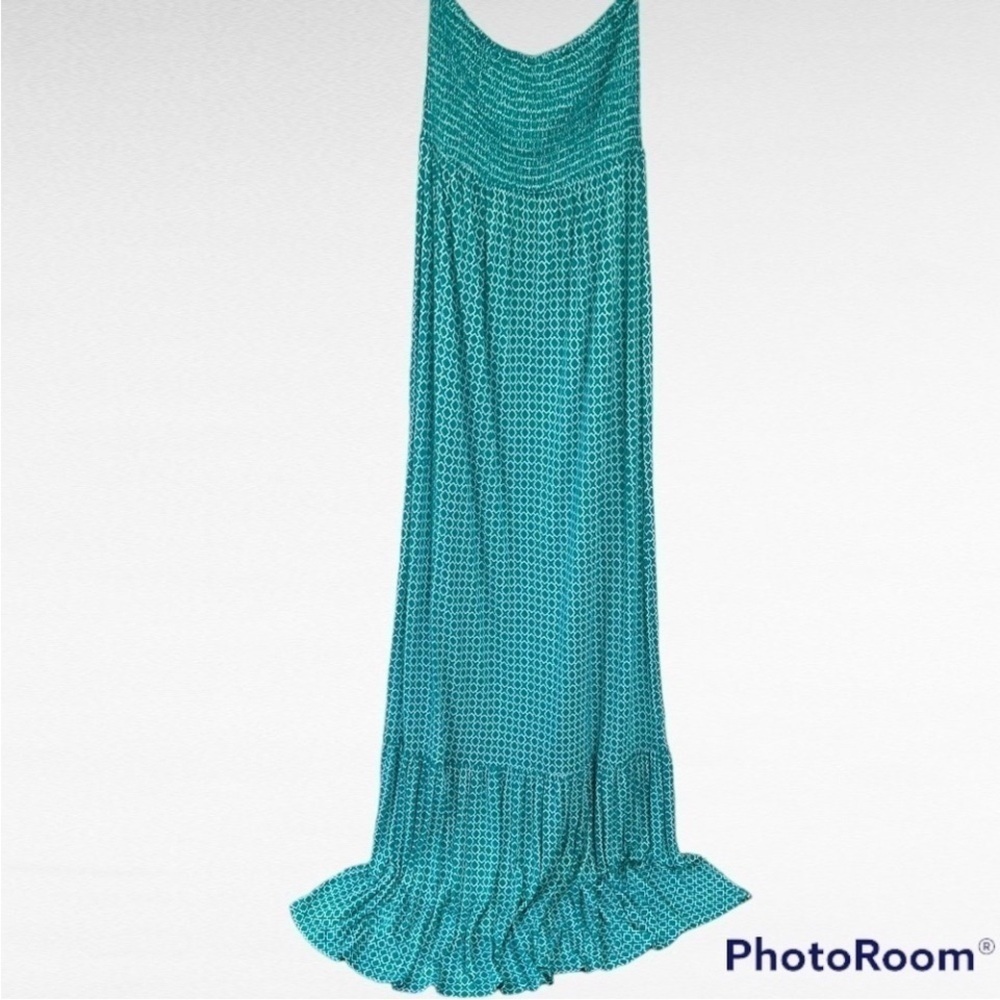Michael Kors Strapless flowy ruffle hemline stretchy top comfortable Maxi
Dress